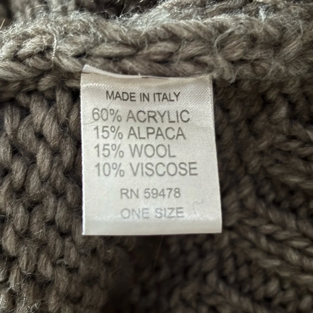 Anthropologie Elsamanda made in Italy Women Gray Cable Knit Sweater